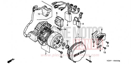 LEFT CRANKCASE COVER CR250RX de 1999
